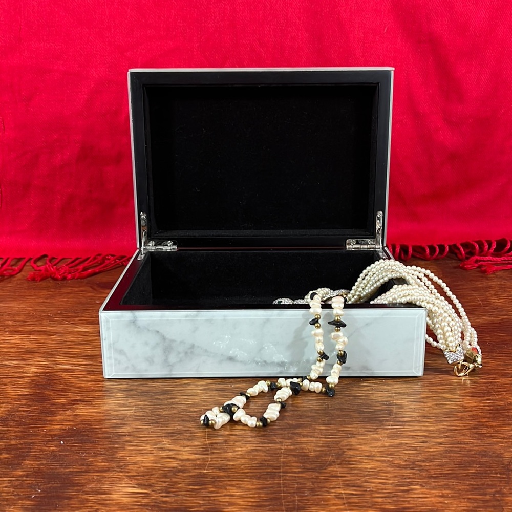 West Elm Marble Acrylic Jewelry Box